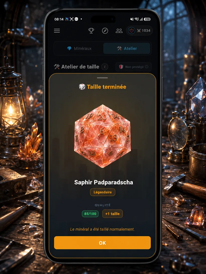Atelier : D20 Saphir Padparadscha